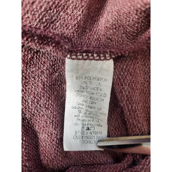 GeeGee Maroon v neckline high low short sleeve top - Picture 9 of 9